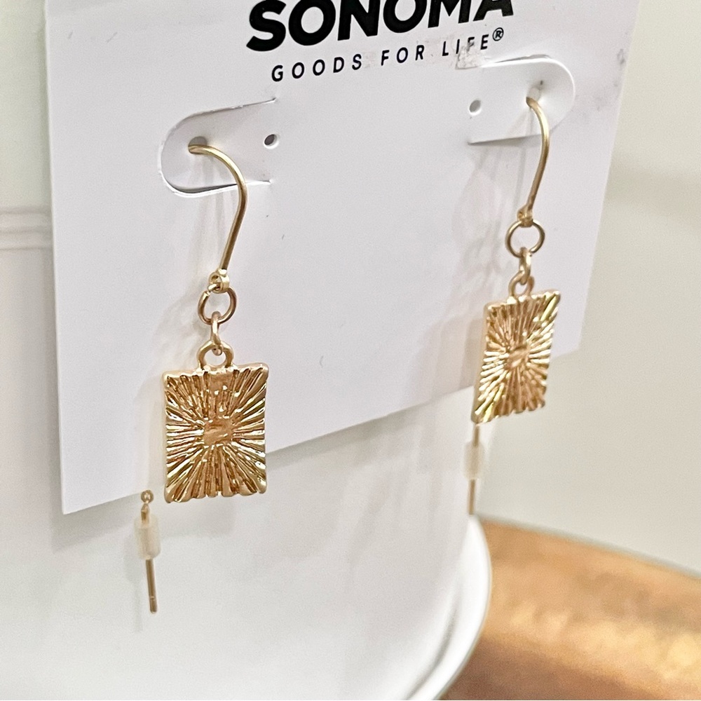 NWT Sonoma, gold earrings, and double layered necklace - Picture 4 of 6